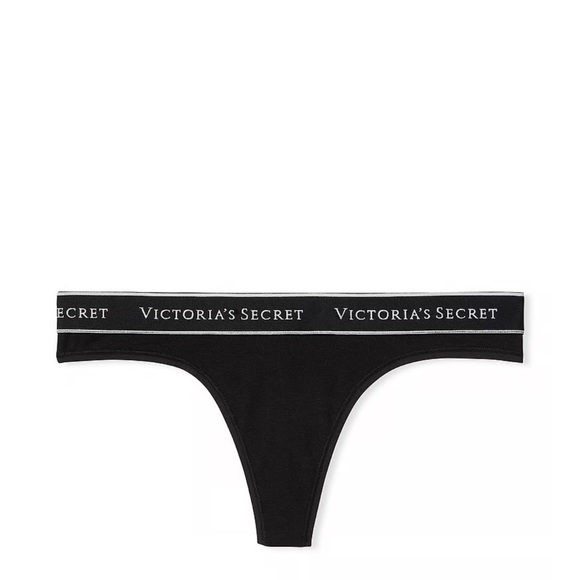 NEW Victoria Secret Logo Cotton Thong Panty - Picture 1 of 4